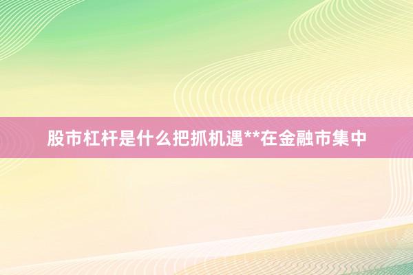 股市杠杆是什么把抓机遇**在金融市集中
